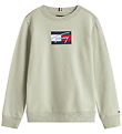 Tommy Hilfiger Sweatshirt - Script Flag - Misty Sage Green Tommy Hilfiger Sweatshirt - Script Flag - Misty Sage Green
