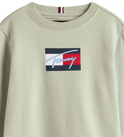 Sweat-shirt Tommy Hilfiger - Drapeau de script - Misty Sage Gree Sweat-shirt Tommy Hilfiger - Drapeau de script - Misty Sage Gree
