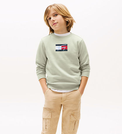 Sweat-shirt Tommy Hilfiger - Drapeau de script - Misty Sage Gree Sweat-shirt Tommy Hilfiger - Drapeau de script - Misty Sage Gree