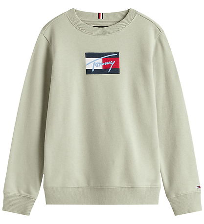 Sweat-shirt Tommy Hilfiger - Drapeau de script - Misty Sage Gree Sweat-shirt Tommy Hilfiger - Drapeau de script - Misty Sage Gree