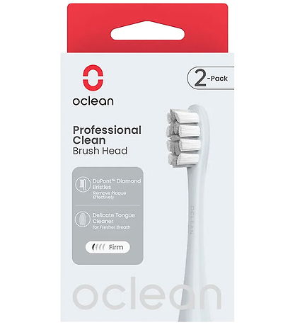 Oclean Toothbrush heads - Professional Clean - 2-Pack - Silver Oclean Toothbrush heads - Professional Clean - 2-Pack - Silver