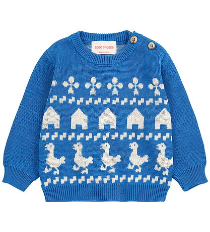 Bobo Choses Blouse - Knitted - Farm Jaquard - Blue
