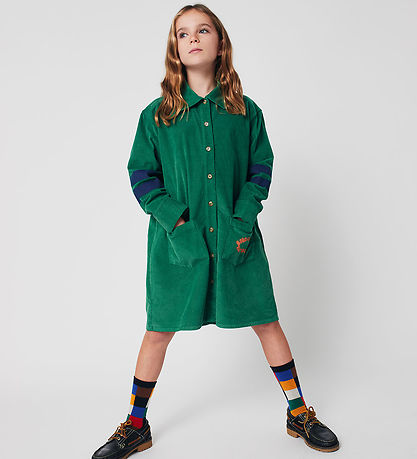 Bobo Choses Kleid - Cord - Tic Tac Toe - Grün