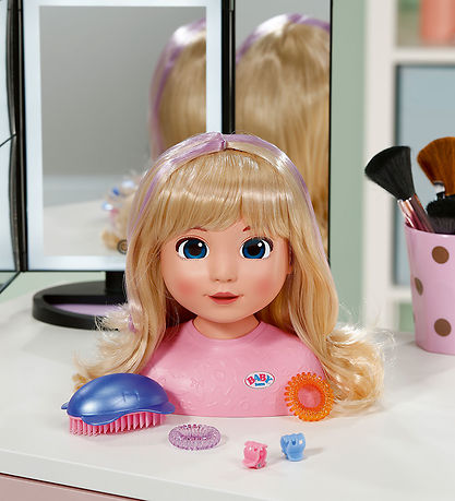 Baby Born Doll head w. Accessories - Carla