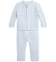 Polo Ralph Lauren Set - Cardigan/Trousers - Knitted - Pearl Blue Polo Ralph Lauren Set - Cardigan/Trousers - Knitted - Pearl Blue