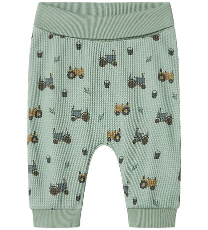 Name It Trousers - Waffle Fabric - NbmLactor - Jadeite w. Print