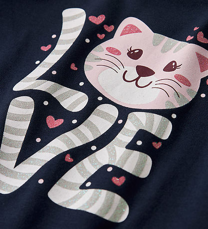 Name It Blouse - NmfVix - Navy Blazer/Love Cat