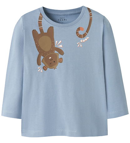 Name It Blouse - NmmVictor - Dusty Blue/Monkey Name It Blouse - NmmVictor - Dusty Blue/Monkey
