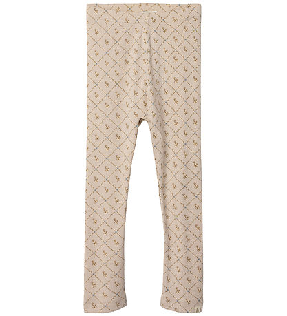 Lil' Atelier Leggings - Rib - NmfGago - Gray Morn/Vintage Flower