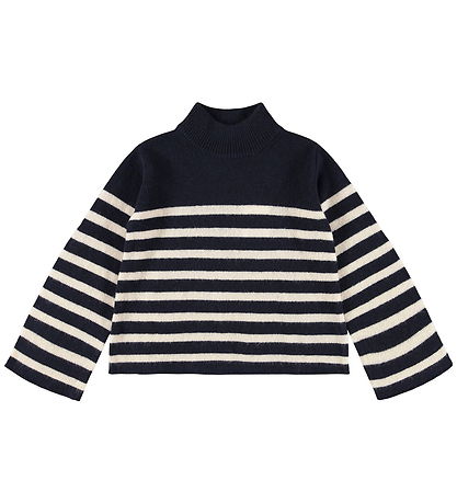 Molo Blouse - Knitted - Wool - Govina - Blue Cream Molo Blouse - Knitted - Wool - Govina - Blue Cream