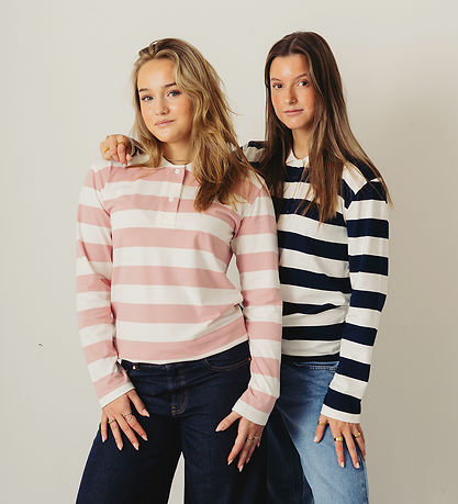 Grunt Polo shirt - GrAnte - Dusty Rose/White Striped