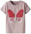 Name It T-shirt - NmfLofla - Burnished Lilac w. Butterfly