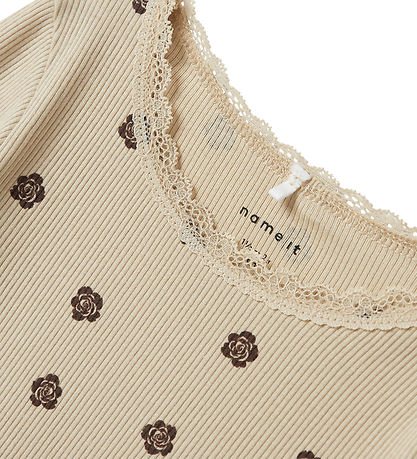 Name It Blouse - Rib - NmfLaikabna - Peyote w. Flowers
