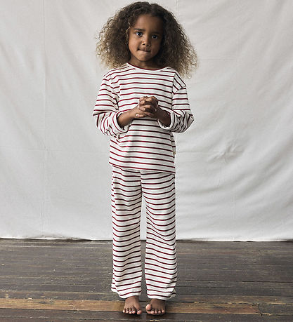 Lil'Atelier Trousers - Trousers - NmfLimia - Turtledove/Red Dahl