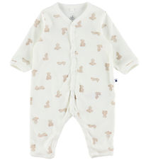 Petit Bateau Nightsuit - Marshmallow/Brown Petit Bateau Nightsuit - Marshmallow/Brown