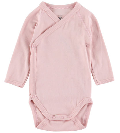 Petit Bateau Wrap Bodysuit l/s - 5-Pack - White/Pink Petit Bateau Wrap Bodysuit l/s - 5-Pack - White/Pink