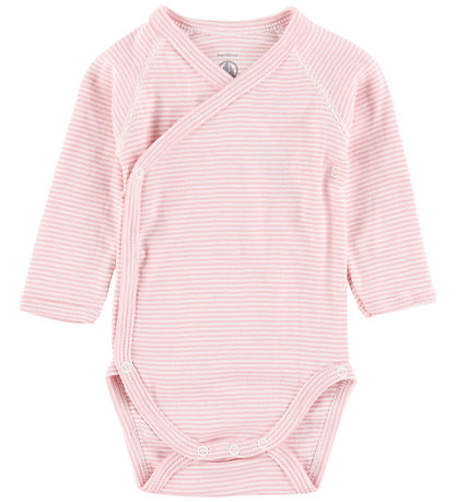 Petit Bateau Wrap Bodysuit l/s - 5-Pack - White/Pink Petit Bateau Wrap Bodysuit l/s - 5-Pack - White/Pink