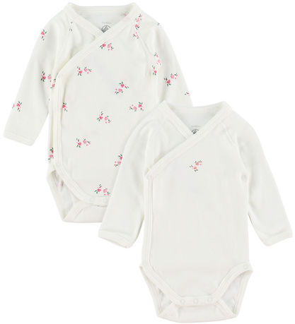 Petit Bateau Wrap Bodysuit l/s - 5-Pack - White/Pink Petit Bateau Wrap Bodysuit l/s - 5-Pack - White/Pink