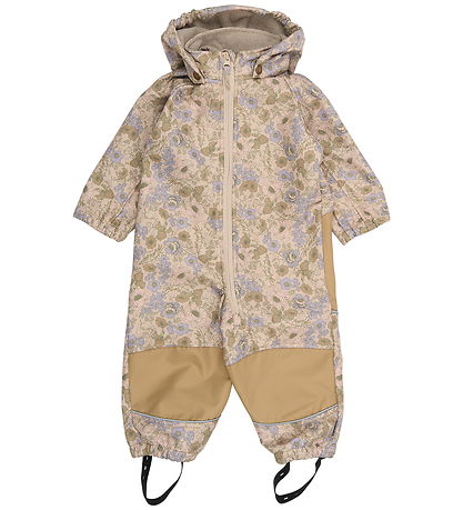 Mikk-Line Softshell Suit w. Fleece - Recycled - Doeskin w. Flowe