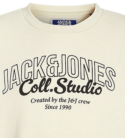 Jack & Jones Sweatshirt - JjMakoto - Antique White/BIG Print Jack & Jones Sweatshirt - JjMakoto - Antique White/BIG Print