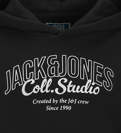 Jack & Jones Hoodie - JjMakoto - Black/BIG Print