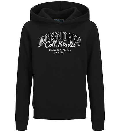 Jack & Jones Hoodie - JjMakoto - Black/BIG Print