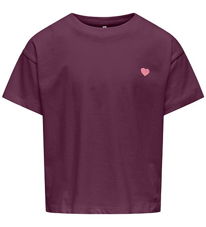 Kids Only T-shirt -KogMaiken - Mauve Wine/Heart Packing/Sea Pink Kids Only T-shirt -KogMaiken - Mauve Wine/Heart Packing/Sea Pink