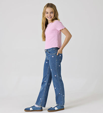 Kids Only Farkut - KogJuicy - Light Blue Denim/Vaaleanpunainen H