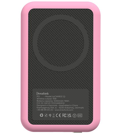 Batterie Externe Kreafunk - pourCHARGE Qi - Frais Rose - 5 000 m