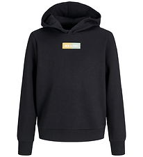 Jack & Jones Hoodie - JjPan - Black w. Logo Jack & Jones Hoodie - JjPan - Black w. Logo