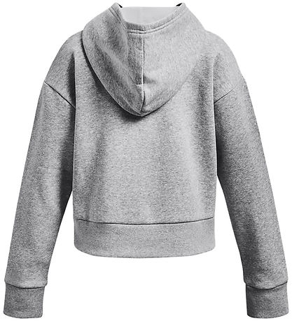 Under Armour Hoodie - Cropped - Rival - Pitch Grey Under Armour Hoodie - Cropped - Rival - Pitch Grey