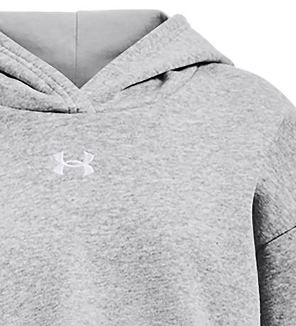 Under Armour Hoodie - Cropped - Rival - Pitch Grey Under Armour Hoodie - Cropped - Rival - Pitch Grey