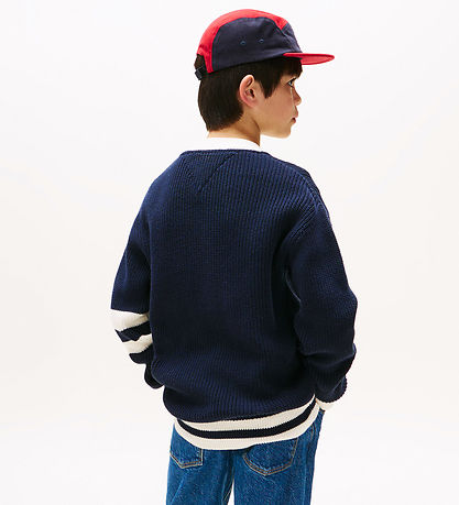 Tommy Hilfiger Cardigan - Knitted - Varsity Graphic - Dark Night