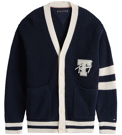 Tommy Hilfiger Cardigan - Knitted - Varsity Graphic - Dark Night