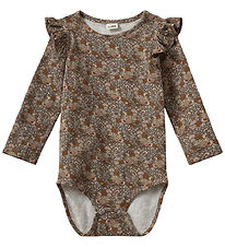 Sofie Schnoor Bodysuit l/s - DicteSB - Brown w. Flowers Sofie Schnoor Bodysuit l/s - DicteSB - Brown w. Flowers