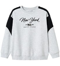 Name It Sweatshirt - NkmKera - Light Grey Melange w. Print Name It Sweatshirt - NkmKera - Light Grey Melange w. Print