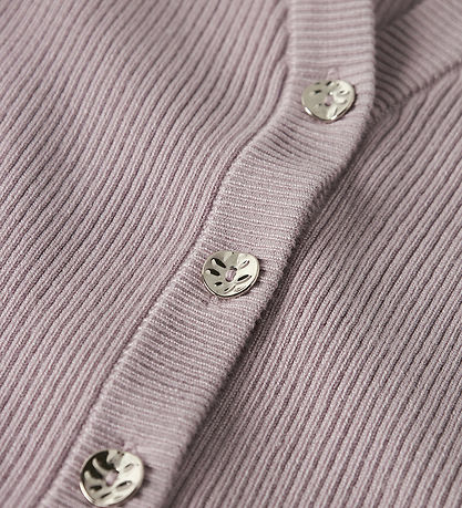 Name It Cardigan - Prjónað - Rib - NkfLarenlise - Glansandi Lila