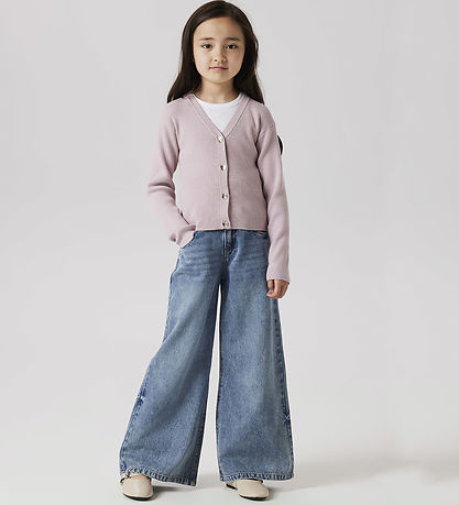 Name It Cardigan - Prjónað - Rib - NkfLarenlise - Glansandi Lila