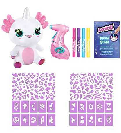 Airbrush Plush Soft Toy w. Light - 27 cm - Axolotl Unicorn