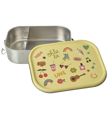 Boîte à Repas Rice - Acier Inoxydable - Grand - 2 Rum - Soft Yel