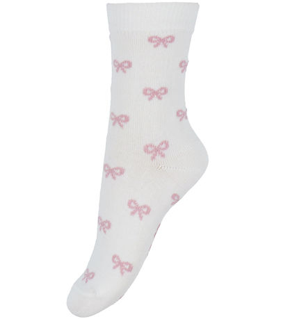 Chaussettes Fuzzies - 2 Pack - Blanc/Rose av. Boucles
