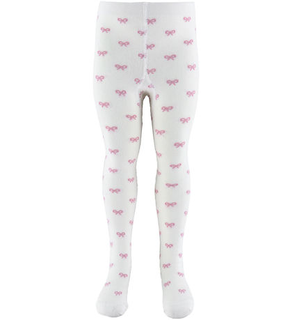 Fuzzies Tights - White/Pink w. Loops