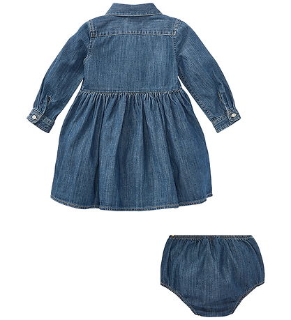 Polo Ralph Lauren Kleid m. Bloomers - Denim - Indigo Polo Ralph Lauren Kleid m. Bloomers - Denim - Indigo