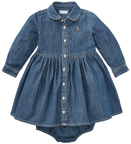 Polo Ralph Lauren Kleid m. Bloomers - Denim - Indigo Polo Ralph Lauren Kleid m. Bloomers - Denim - Indigo