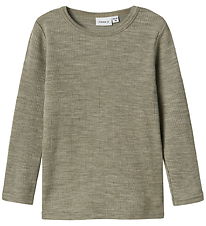 Name It Blouse - Wool - Rib - Noos - NmnWax - Dried Sage Name It Blouse - Wool - Rib - Noos - NmnWax - Dried Sage
