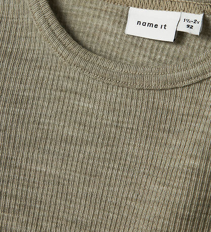 Name It Blouse - Wol - Rib - Noos - NmnWax - Gedroogd Sage