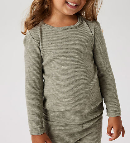 Name It Blouse - Wol - Rib - Noos - NmnWax - Gedroogd Sage