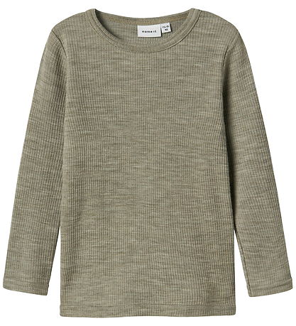 Name It Blouse - Wol - Rib - Noos - NmnWax - Gedroogd Sage