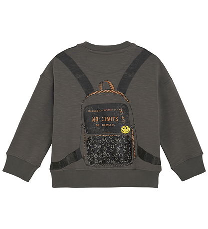 Minymo Sweatshirt - Dark Gold Grey w. Print
