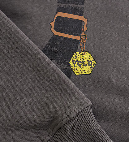 Minymo Sweatshirt - Dark Gold Grey w. Print